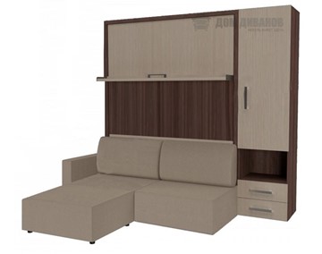 Подъемная кровать Кровать-трансформер Smart (ШП+КД 1600+Пуф), шкаф правый, левый подлокотник в Саранске