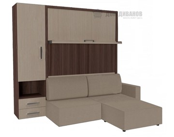 Шкаф-кровать Кровать-трансформер Smart (ШЛ+КД 1400+Пуф), шкаф левый, правый подлокотник в Саранске
