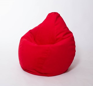 Кресло-мешок Груша большое, велюр однотон, красное в Саранске