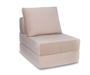 Бескаркасное кресло-кровать Окта, велюр бежевый в Саранске