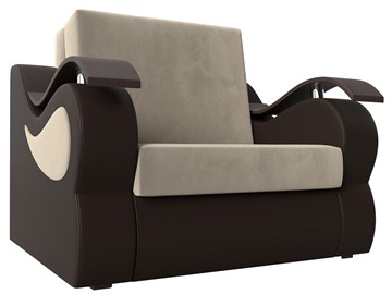 Кресло-кровать Меркурий (60), Бежевый\Коричневый (Микровельвет\Экокожа) в Саранске