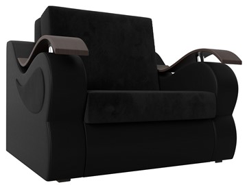 Кресло-кровать Меркурий (60), Черный\Черный (Велюр\Экокожа) в Саранске