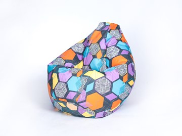 Кресло-мешок Груша большое, велюр принт, геометрия в Саранске