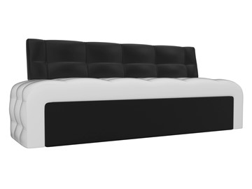 Раскладной кухонный диван Люксор, Белый/Черный (экокожа) в Саранске