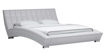 Кровать спальная Оливия 160 арт. Марика 483 к/з (белый) с основанием в Саранске