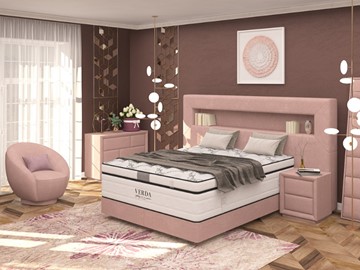 Спальная кровать Smart/Podium M 160х200, Флок (Велсофт Винтажный розовый) в Саранске