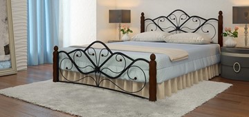 Двуспальная кровать Венера 1, 1600, черный/шоколад в Саранске