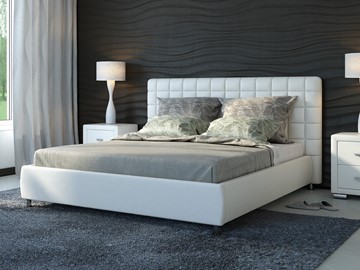 Спальная кровать Corso-3 160х200, Экокожа (Белый) в Саранске
