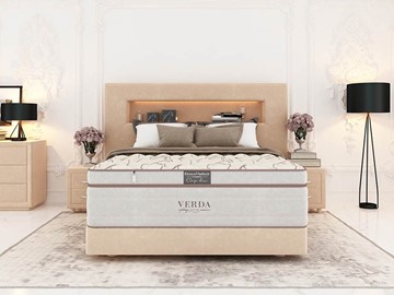 Кровать 2-спальная Smart Compact/Podium M 160х200, Флок (Велсофт Бежевый) в Саранске