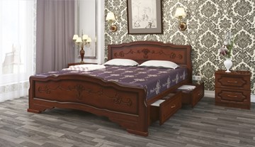 Кровать с выкатными ящиками Карина-6 (Орех) 180х200 в Саранске