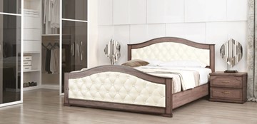 Спальная кровать СВ-Стиль Стиль 1, 160х200, кожзам, с основанием в Саранске