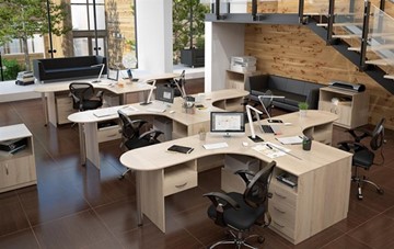 Офисный комплект мебели SIMPLE с эргономичными столами и тумбами в Саранске