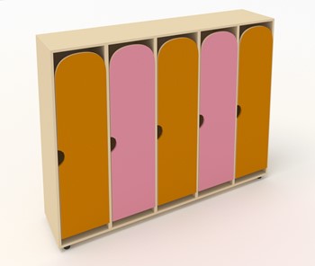 Шкаф детский ШГ5У Беж+Оранжевый+Розовый в Саранске