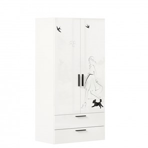 Шкаф двухстворчатый комбинированный Джоли ЛД 535.040, Серый шелк в Саранске