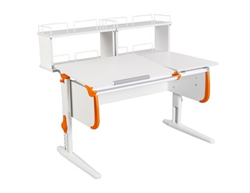 Растущий стол 1/75-40 (СУТ.25) + Polka_zz 1/600 (2 шт.)  белый/белый/Оранжевый в Саранске