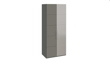 Распашной шкаф Наоми с 1 зеркальной правой дверью, цвет Фон серый, Джут СМ-208.07.04 R в Саранске