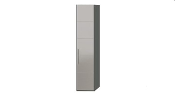 Распашной шкаф Наоми с зеркальной дверью правый, цвет Фон серый, Джут  СМ-208.07.02 R в Саранске