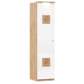 Шкаф одностворчатый с декор. накладками Фиджи 659.225, белый в Саранске