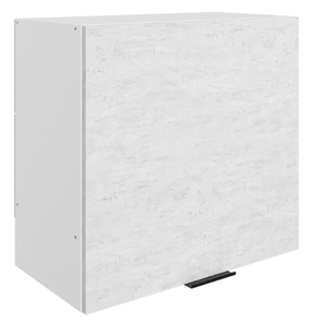 Кухонный навесной шкаф Стоун L600 Н566 (1 дв. гл.) (белый/белая скала) в Саранске