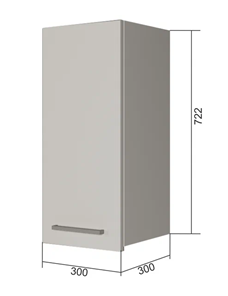 Навесной кухонный шкаф В7 30, Серый/Антрацит в Саранске