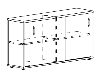 Шкаф-купе низкий Albero, для 2-х столов 60 (124,4х36,4х75,6) в Саранске