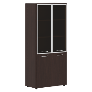 Шкаф комбинированный с дверьми в алюминиевой рамке DIONI Венге DHC 85.7  (850х430х1930) в Саранске