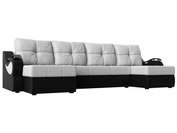 П-образный диван Меркурий П, Белый/черный (экокожа) в Саранске