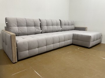 Угловой диван с оттоманкой Татьяна 4 Декор дуб Карат 17 велюр в Саранске