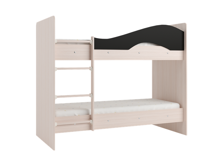Детская  двухъярусная кровать Мая с 2 ящиками на щитах, корпус Млечный дуб, фасад Венге в Саранске - изображение 3