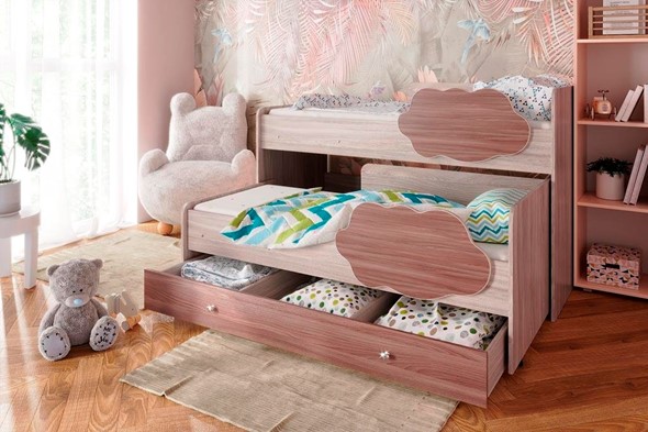 Детская 2-этажная кровать Соник 1.6 с ящиком, Ясень Шимо в Саранске - изображение