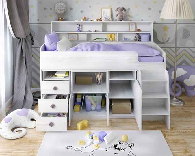 Детская кровать-чердак Малыш-5, цвет Винтерберг в Саранске - изображение 3