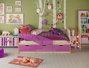 Кровать в детскую Дельфин, Фиолетовый глянец 80х180 в Саранске