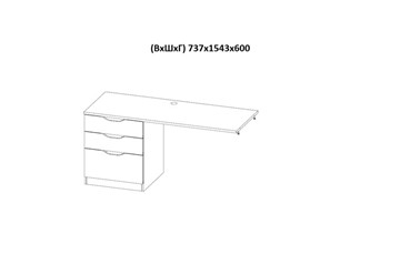 Кровать детская с письменным столом и шкафом POLINI Kids Simple Белый / Бетон в Саранске - предосмотр 9