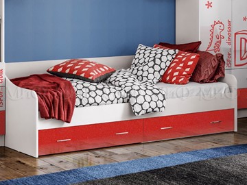 Подростковая кровать Алфавит (Красный) с ящиками в Саранске
