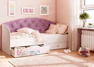 Кровать детская Эльза без бортика, Фиолетовый (латы) в Саранске