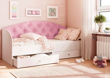 Детская кровать Эльза без бортика, Розовый (латы) в Саранске