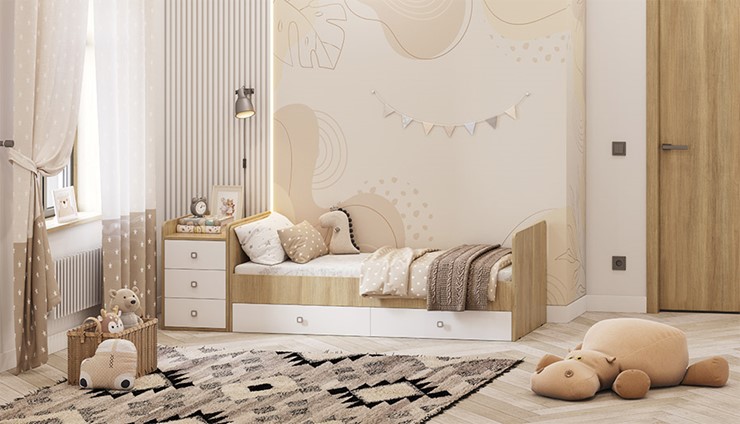 Кровать детская Фея 1100 Вяз-белый в Саранске - изображение 4