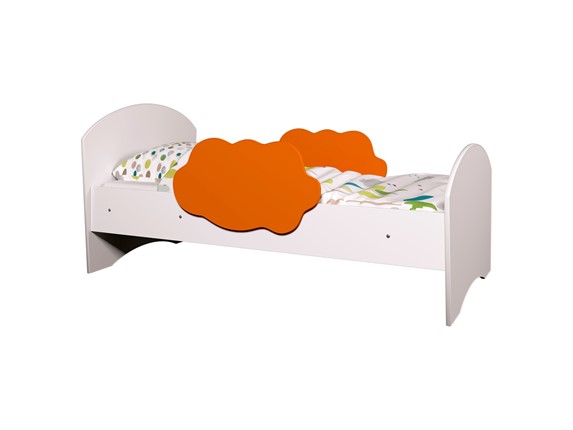 Детская кровать Тучка, корпус Белый, фасад Оранжевый в Саранске - изображение