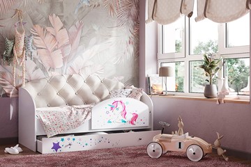 Детская кровать Звездочка с бортиком, Бежевый в Саранске