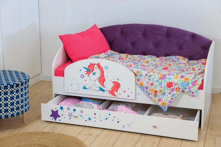 Кровать с ящиками Звездочка с бортиком, Фиолетовый в Саранске - изображение 5