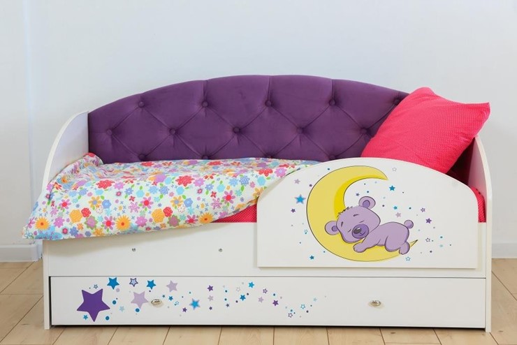 Кровать с ящиками Звездочка с бортиком, Фиолетовый в Саранске - изображение 7