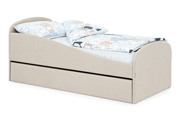 Мягкая кровать с ящиком Letmo карамель (рогожка) в Саранске