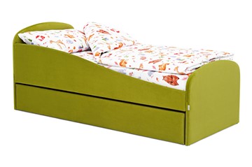 Детская кровать с ящиком Letmo оливковый (велюр) в Саранске