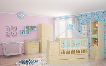 Кроватка детская с комодом POLINI Kids Simple 1100 Натуральный в Саранске - предосмотр 3
