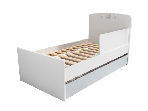 Кроватка с ящиком и ограничителем НМ 041.07 «Лилу/Слоники» в Саранске - изображение