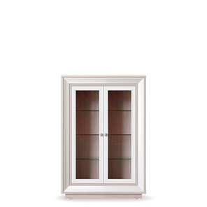 шкаф 2-х дверный (2 стеклодвери) низкий Прато 998, Ясень светлый \ жемчуг в Саранске