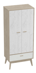 Шкаф для одежды Калгари, Дуб натуральный светлый/Белый матовый в Саранске