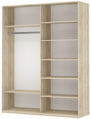 Шкаф 2-дверный Прайм (ДСП/Зеркало) 1600x570x2300, Крафт табачный в Саранске - изображение 1
