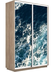 Шкаф 2-дверный Экспресс 1400x600x2400, Морские волны/дуб сонома в Саранске