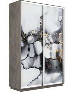 Шкаф 2-створчатый Экспресс 1600x600x2200, Абстракция серая/бетон в Саранске